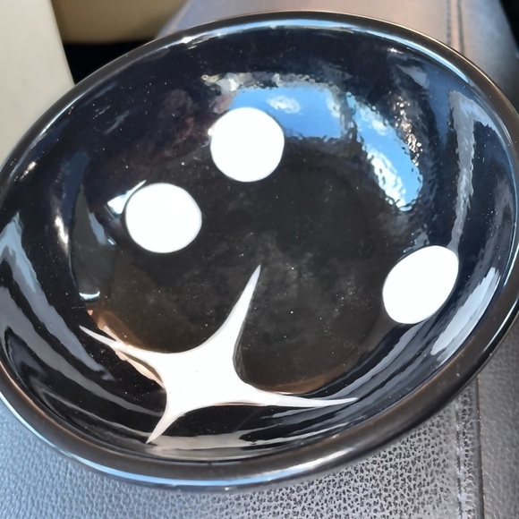 Clay Art Black and White MCM Vintage Signed Handmade Bowl Star Retro Serving - Picture 3 of 3